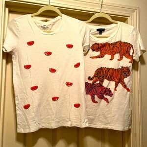 J. Crew collector Tees in Tiger & Watermelon Print